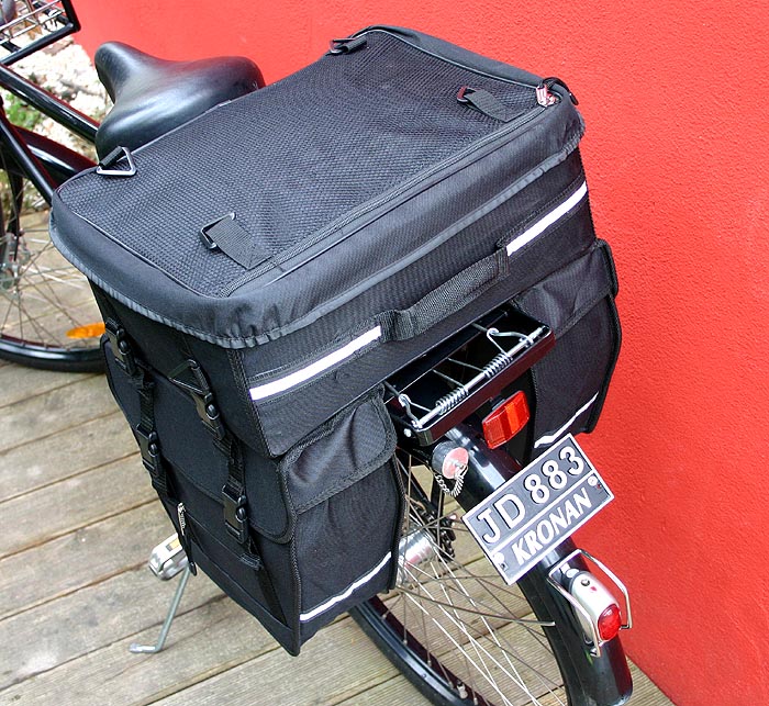Doppelpacktasche X-TRA mit abnehmbarem TOPCASE für Fahrräder