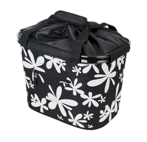 BLUE BIRD FLORAL Lenkerkorb Fahrradkorb + Quick-Clip Halter 20l