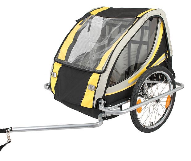 KRANICH 66526 Bike child trailer Bicycle trailer with spring 2 Children