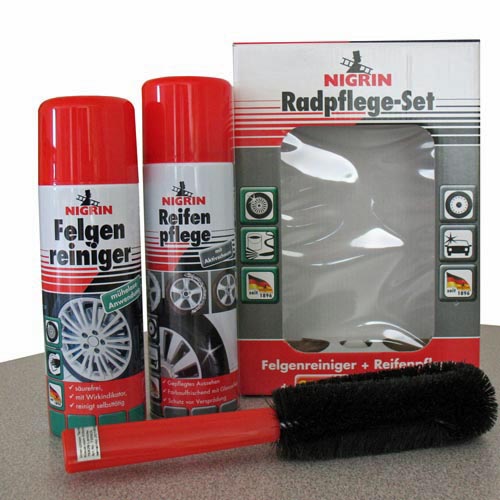 NIGRIN 97300 Felgenpflegeset Felgenreiniger Reifenpflege 300ml