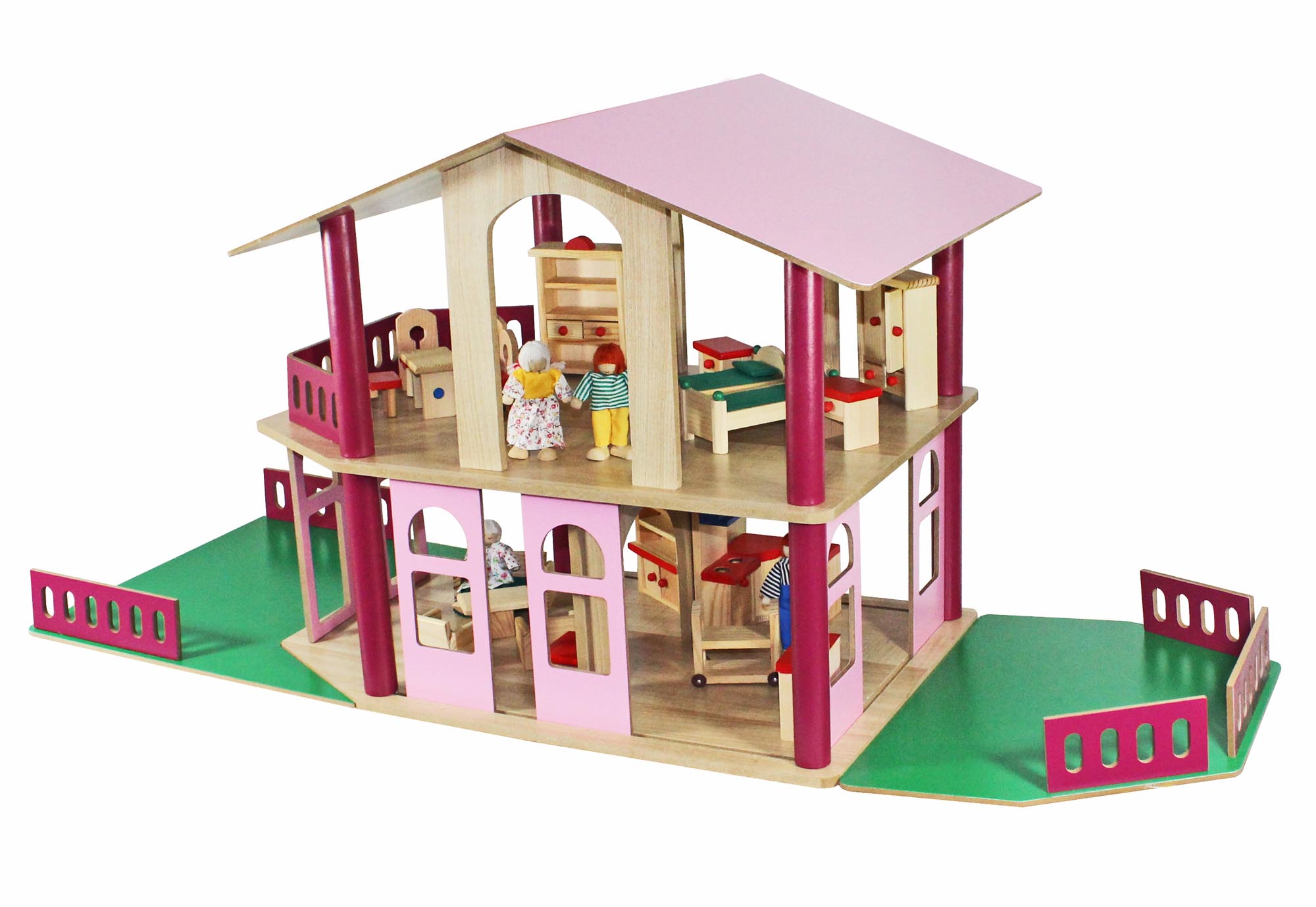 Möbel puppenhaus: riesiges xl puppenhaus villa aus holz moebel ...