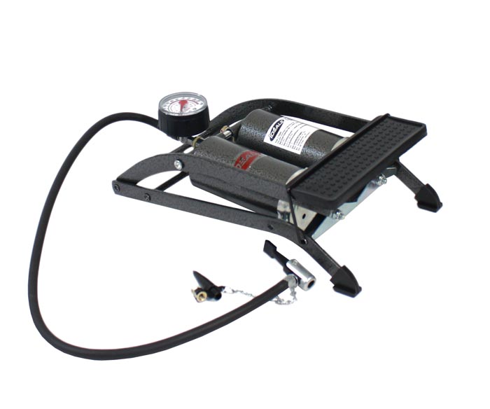 Bomba de pie Bomba de aire con Manómetro Cilindro doble Incl. Adaptador eBay