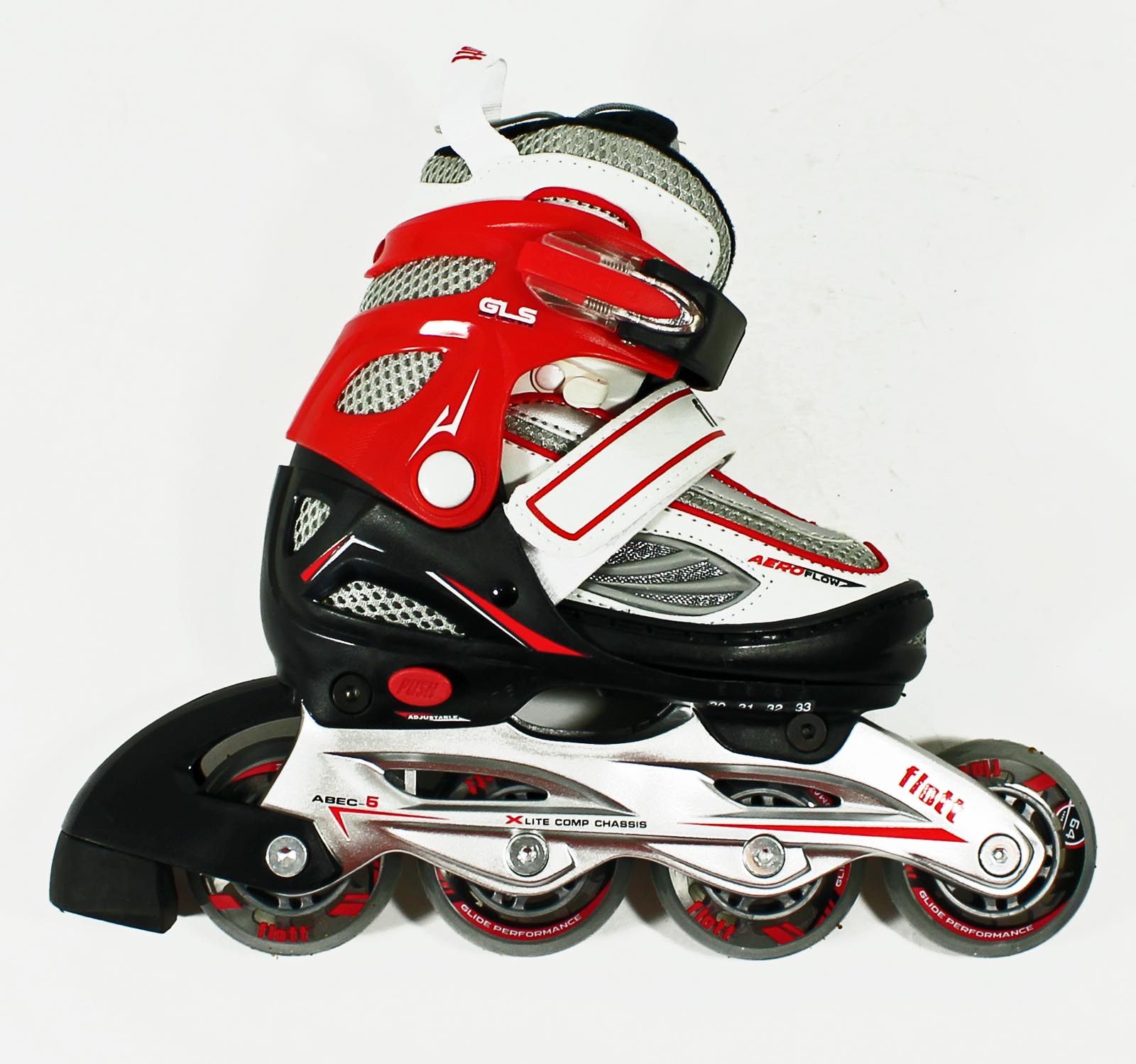 Kinder Inliner weiß/rot Inlineskates Inline Skates mitwachsend Größe