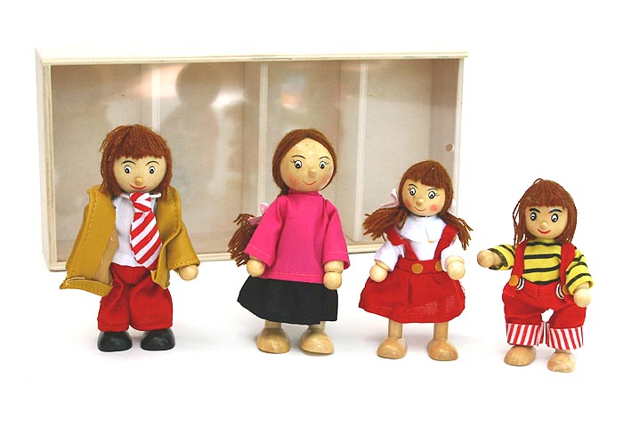 FREDA Puppenfamilie Biegepuppen Wechselkleider 4- teilig