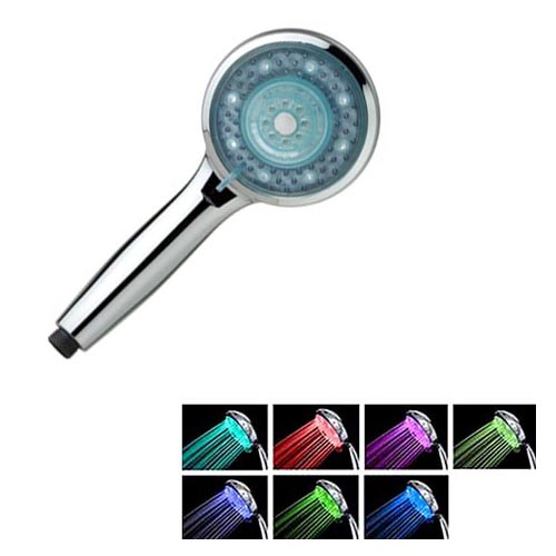 GALAXIS Handbrause Duschbrause 8LEDs dynamobetrieben ohne Batter