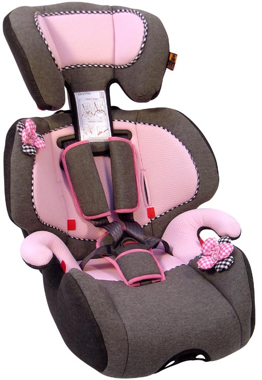 Hochwertiger Kindersitz GIOTTO jeans/pink Gr. 1+2+3 9-36kg R44/0