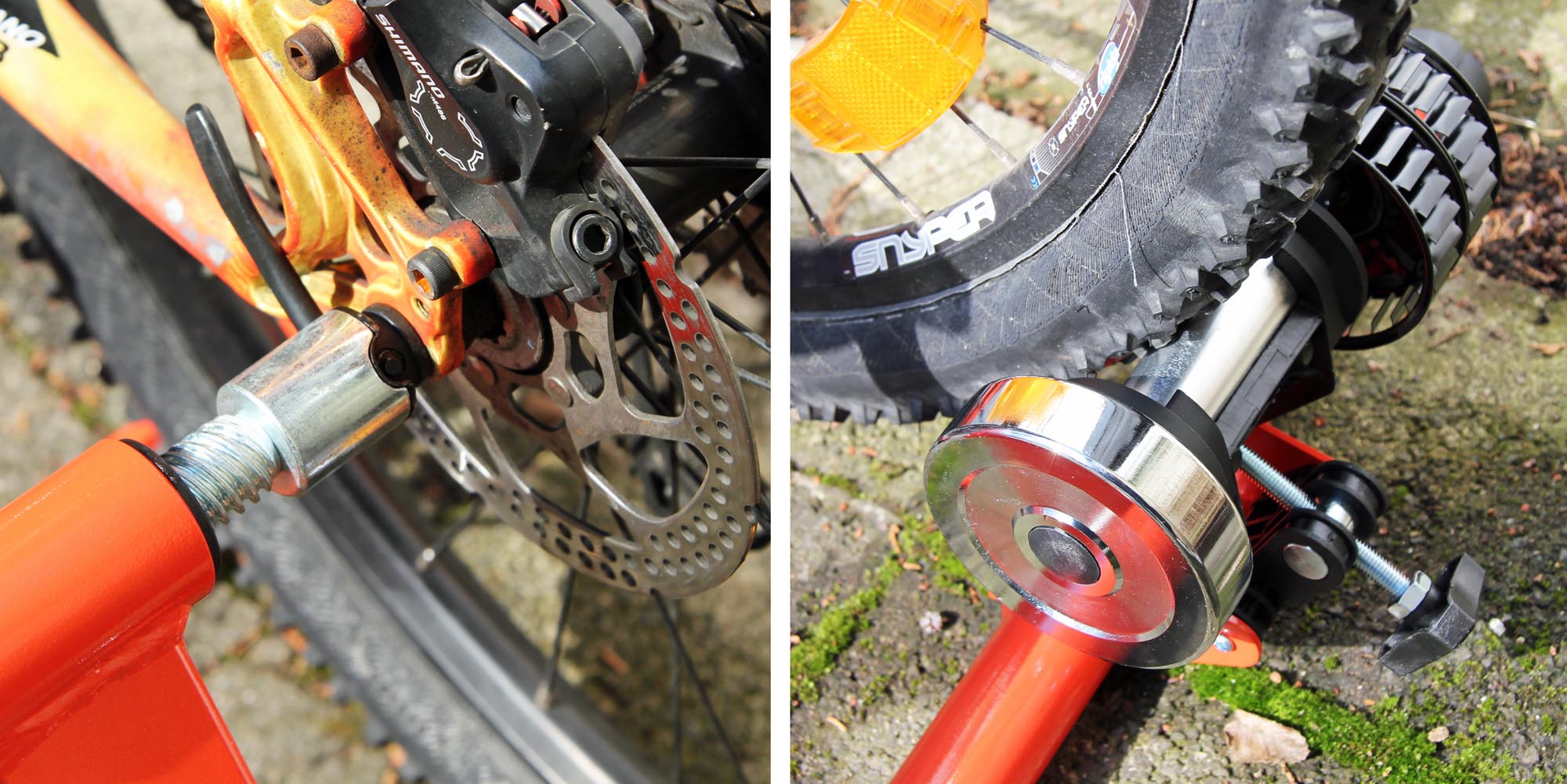 installation d'entraîneur de vélo d'intérieur