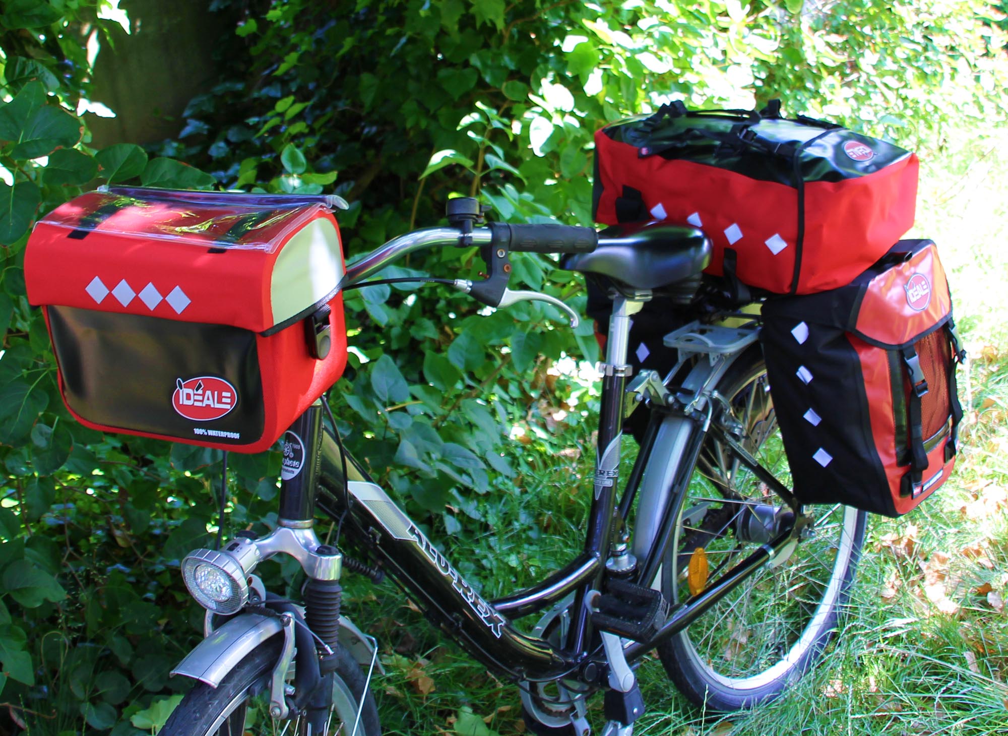 IDEALE HITEC Dreifachtasche Packtasche Gepäckträgertasche + Lenk