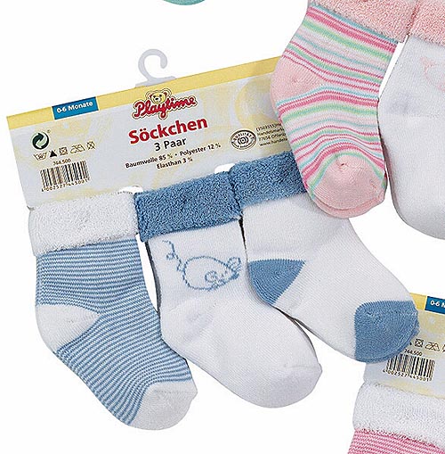 PLAYTIME 3 Paar Baby Socken Babysocken Frottee 0-6 Monate