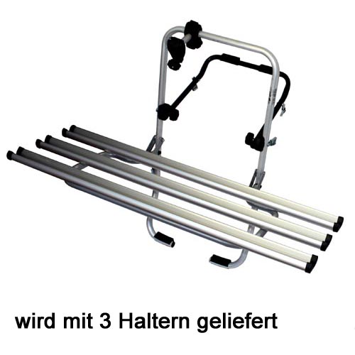 Heckträger Fahrradträger STEELBIKE ALU Schienen 3 Räder TÜV