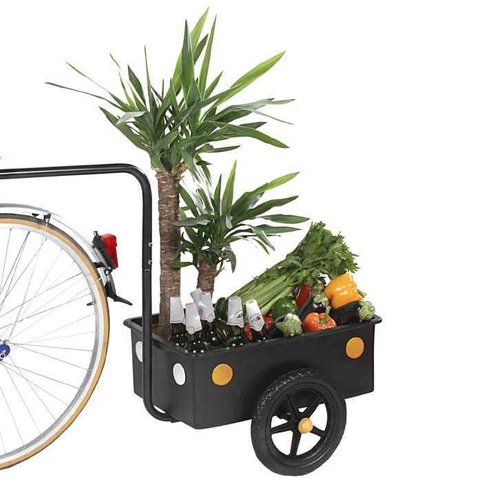 Fahrradanhänger TRAILER schwarz NEU 69 kg belastbar 40 Liter Box